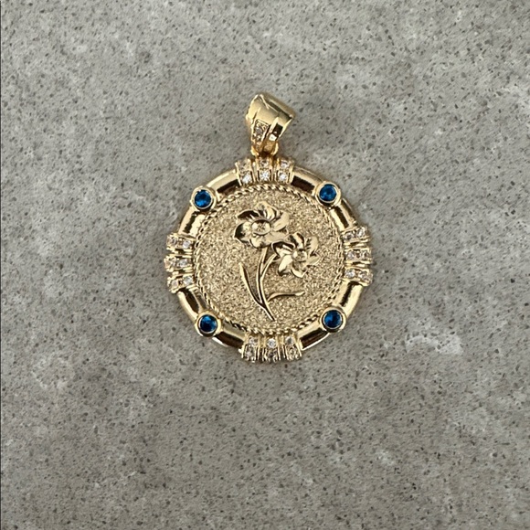 Jewelry - March Birth Month Flower and Birthstone Pendant